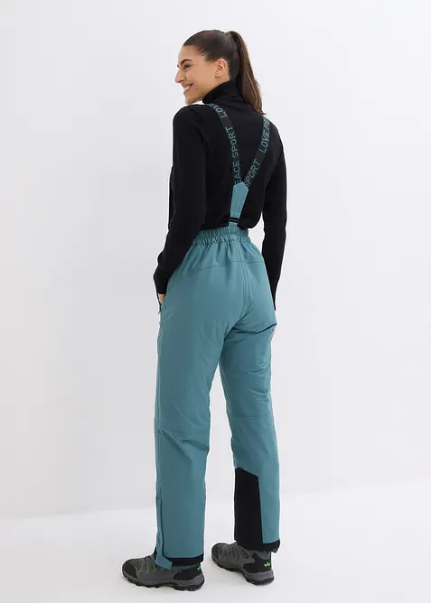Nepromokavé funkční lyžařské termo kalhoty s odnímatelnými šlemi, bonprix