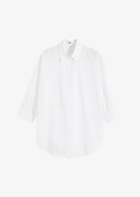 Bavlněná oversize košile s 3/4 rukávem, bonprix