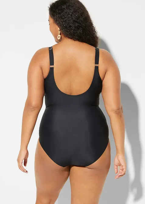 Stahovací jednodílné plavky, lehký tvarující efekt, s výstřihem do V, bonprix