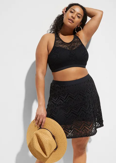 Bikinový podprsenkový top s krajkou, bonprix