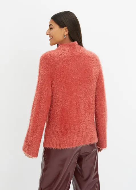 Svetr s peř&iacute;čkovou př&iacute;z&iacute; a &scaron;irok&yacute;mi ruk&aacute;vy, Boxy střih, bonprix