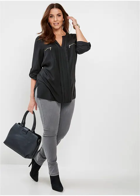 Tuniková halenka ze splývavé viskózy, bonprix