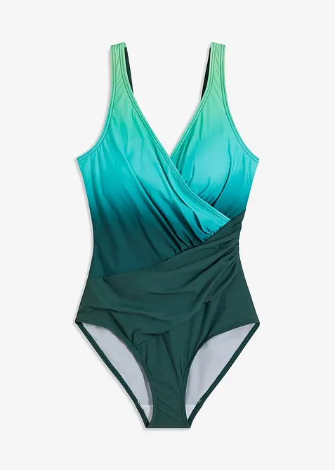 Stahovací jednodílné plavky, střední tvarující efekt, se zavinovacím vzhledem, bonprix