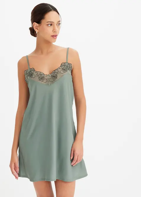 Sat&eacute;nov&eacute; negliž&eacute; s v&yacute;&scaron;ivkou, bonprix