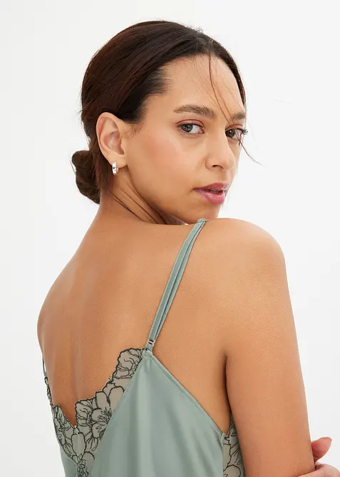 Sat&eacute;nov&eacute; negliž&eacute; s v&yacute;&scaron;ivkou, bonprix