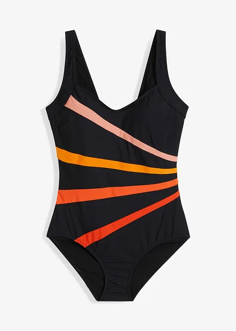 Stahovací jednodílné plavky, silný tvarující efekt, se vsadkami, bonprix