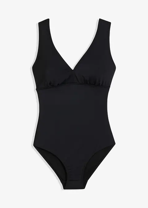 Stahovací jednodílné plavky s výstřihem do V, silný tvarující efekt, bonprix