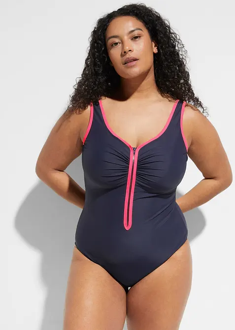 Stahovací jednodílné plavky se zipem, bonprix