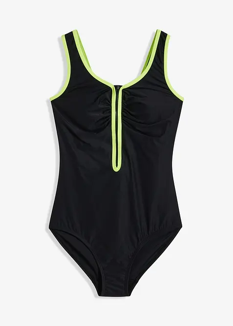 Stahovací jednodílné plavky se zipem, bonprix