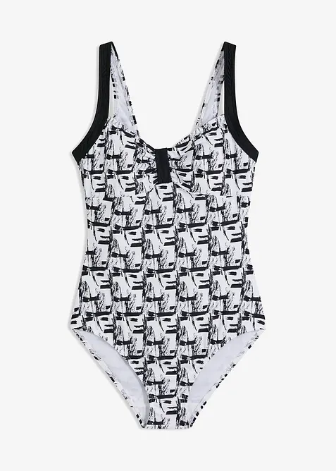 Stahovací jednodílné plavky, lehký tvarující efekt, bonprix