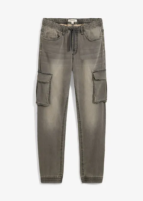 Dž&iacute;ny Slim Fit Straight, bez zap&iacute;n&aacute;n&iacute;, z tepl&aacute;koviny, bonprix