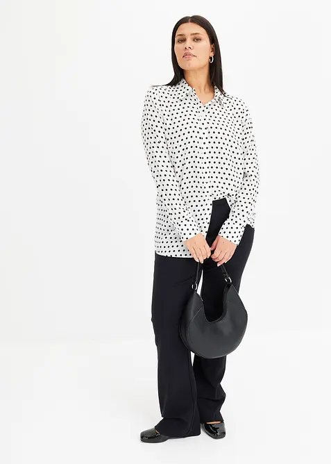 Košilová halenka z jemného saténu, bonprix