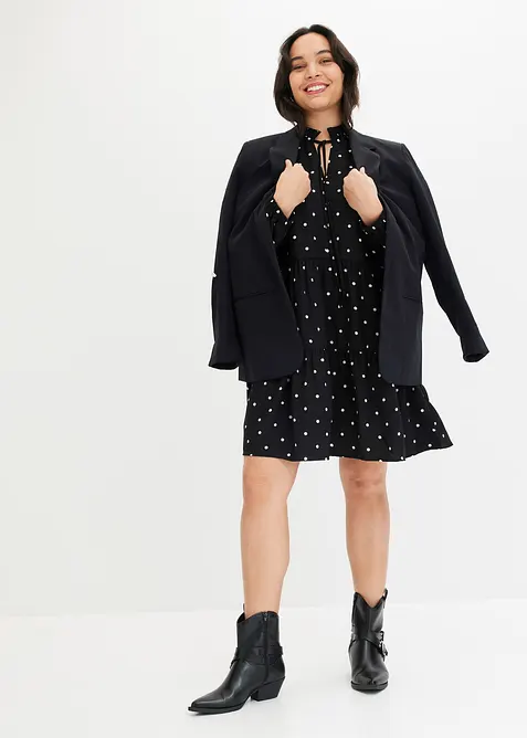 Tunikové šaty ze strukturovaného krepu, bonprix