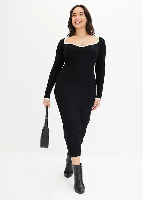 Přiléhavé pletené šaty, bonprix