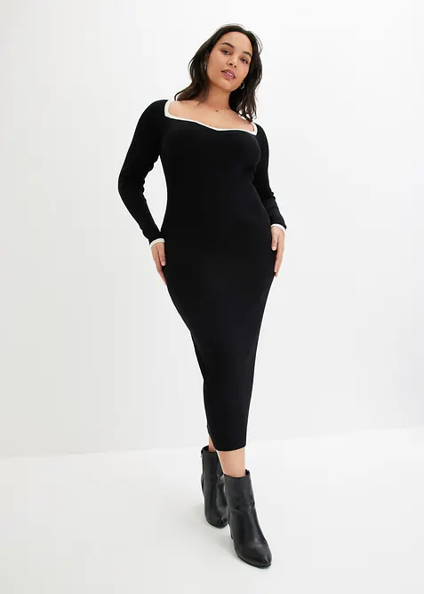 Přiléhavé pletené šaty, bonprix