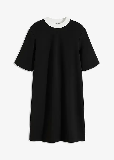 Mini &scaron;aty z materi&aacute;lu scuba, s kontrastn&iacute;m n&iacute;zk&yacute;m rol&aacute;kem, bonprix