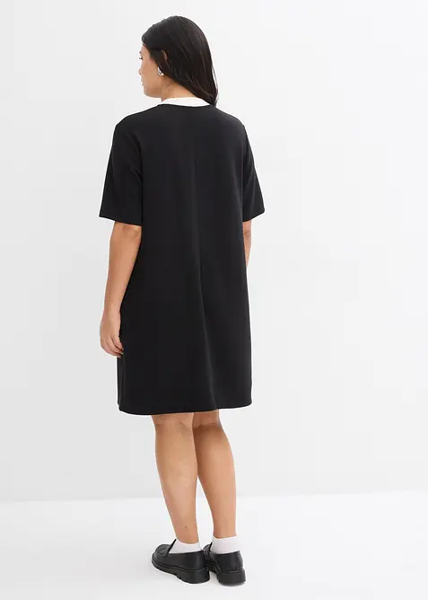 Mini &scaron;aty z materi&aacute;lu scuba, s kontrastn&iacute;m n&iacute;zk&yacute;m rol&aacute;kem, bonprix