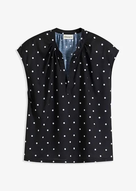 Henley tričko s krátkým rukávem, ze směsi s viskózou, bonprix