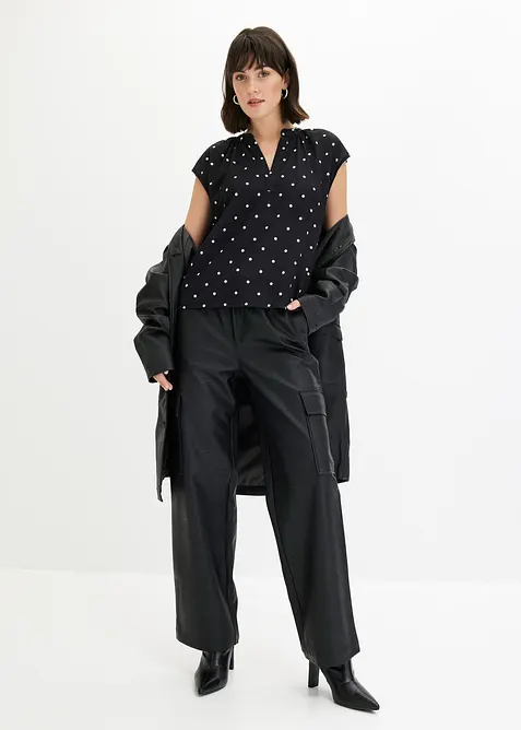 Henley tričko s krátkým rukávem, ze směsi s viskózou, bonprix