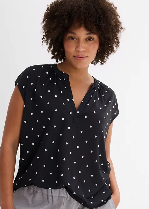 Henley tričko s krátkým rukávem, ze směsi s viskózou, bonprix