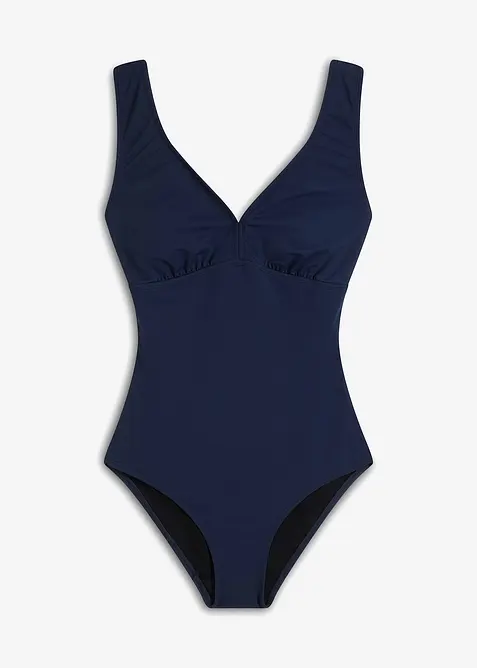 Stahovací jednodílné plavky s výstřihem do V, silný tvarující efekt, bonprix