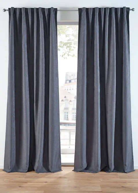 Zastiňující závěsy se strukturou (2 ks v balení), bonprix