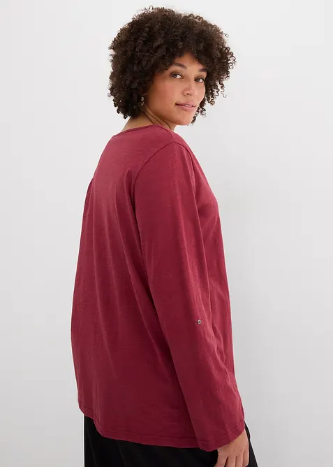 Tričko s knofl&iacute;kovou l&eacute;gou, z čist&eacute; organick&eacute; bavlny, bonprix