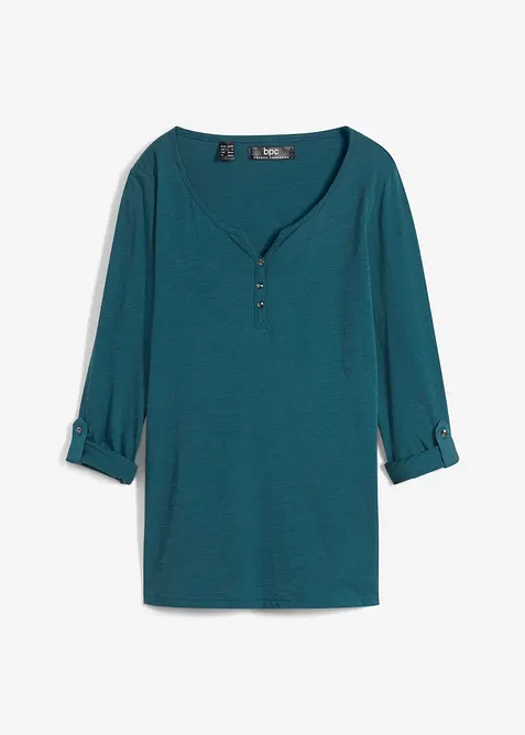 Tričko s knofl&iacute;kovou l&eacute;gou, z čist&eacute; organick&eacute; bavlny, bonprix