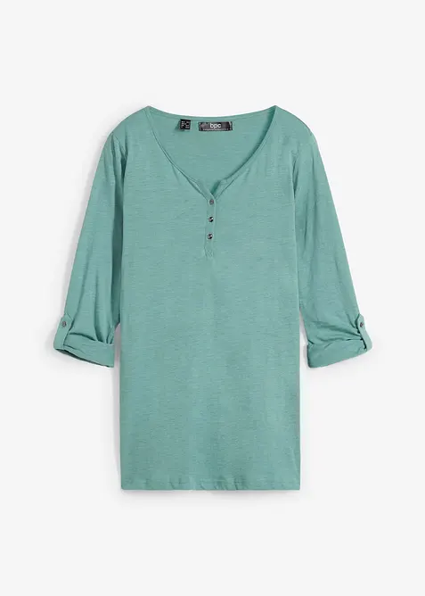 Tričko s knoflíkovou légou, z čisté organické bavlny, bonprix