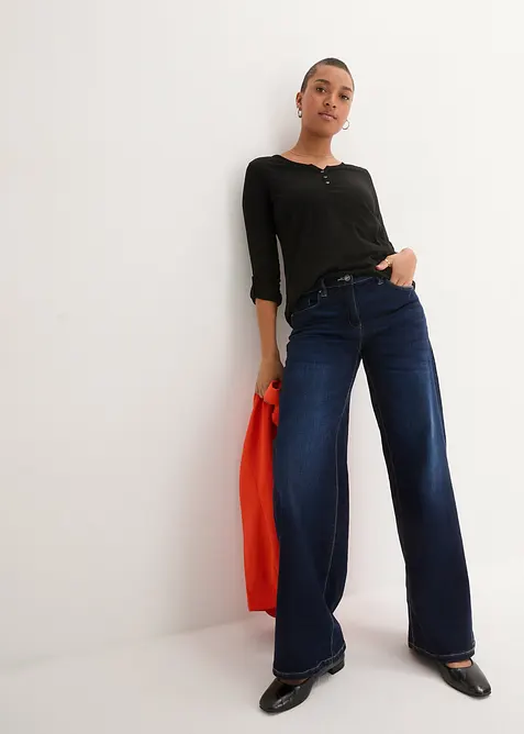 Tričko s knofl&iacute;kovou l&eacute;gou, z čist&eacute; organick&eacute; bavlny, bonprix