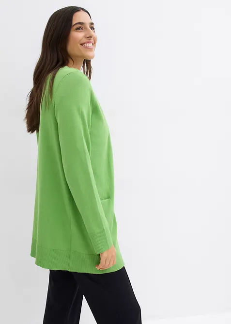 Pleten&yacute; kab&aacute;tek s kapsami, dlouh&yacute; ruk&aacute;v, bonprix