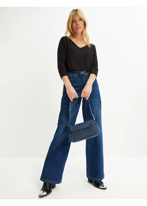 Oversize tričko ze spl&yacute;vav&eacute; visk&oacute;zy, bonprix