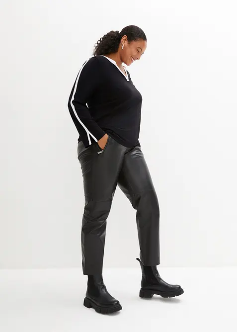 Triko s dlouhým rukávem a rozparkem, bonprix