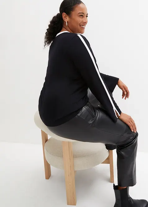 Triko s dlouhým rukávem a rozparkem, bonprix