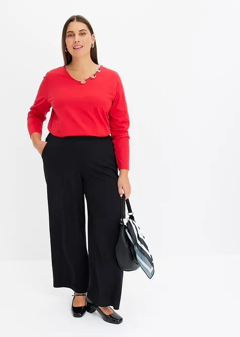 Triko s dlouhým rukávem a kroužky, bonprix