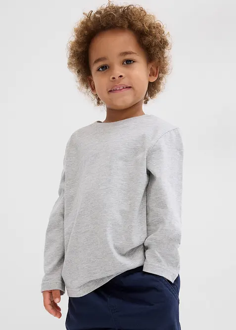 Tričko s dlouh&yacute;m ruk&aacute;vem, s organickou bavlnou (3 ks v balen&iacute;), bonprix