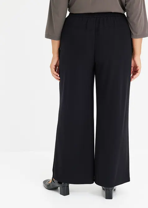 Žerzejov&eacute; kalhoty s ozdobn&yacute;m p&aacute;skem, bonprix