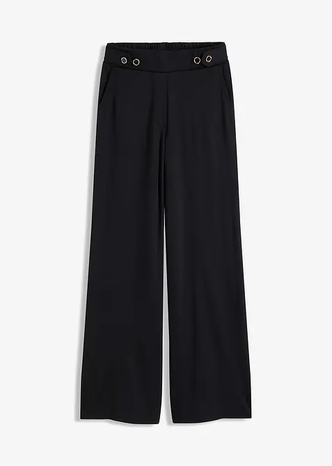 Žerzejov&eacute; kalhoty s ozdobn&yacute;m p&aacute;skem, bonprix