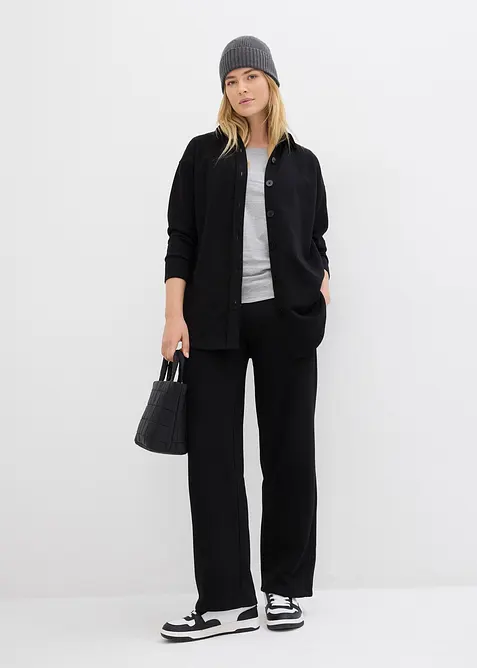 Dlouhá mikina na zapínání s kapsami, bonprix