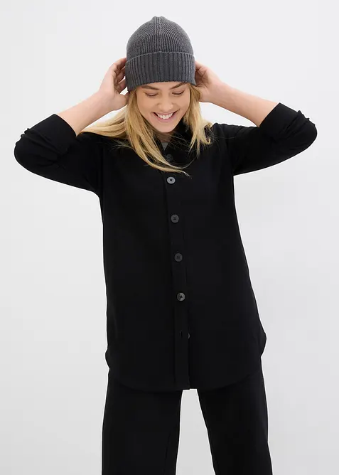 Dlouhá mikina na zapínání s kapsami, bonprix