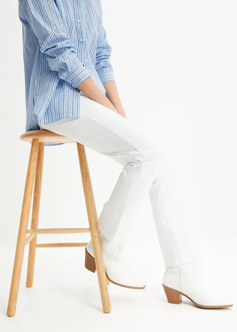 Straight dž&iacute;ny Mid Waist, strečov&eacute;, bonprix