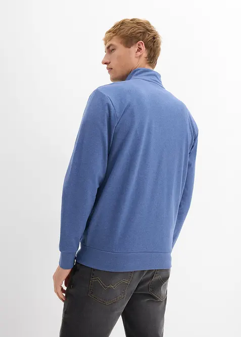 Mikina na zap&iacute;n&aacute;n&iacute; se stoj&aacute;čkem a s detaily z imitace kůže, bonprix