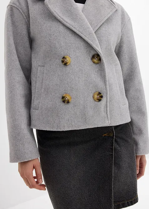 Krátký kabátek s vlněným vzhledem, bonprix