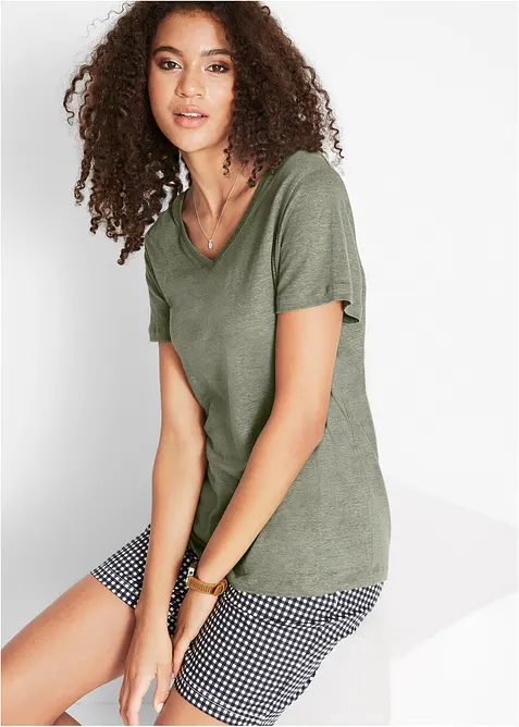 Tričko z čist&eacute;ho lnu, bonprix