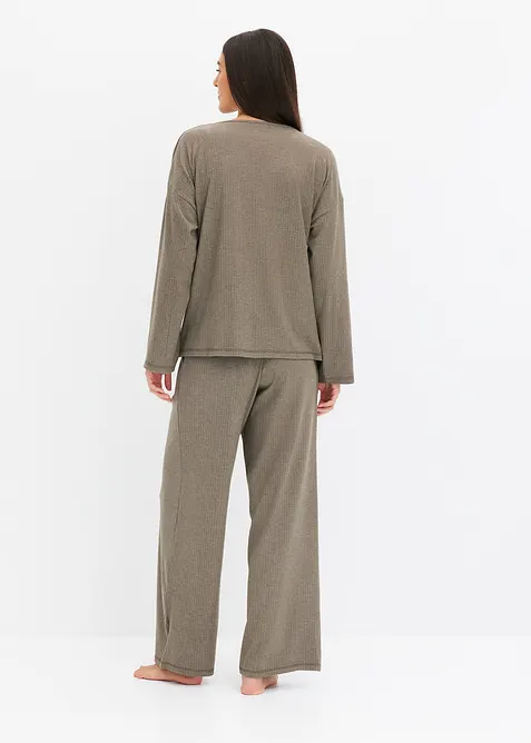 Oblek na doma z žebrovaného materiálu, bonprix