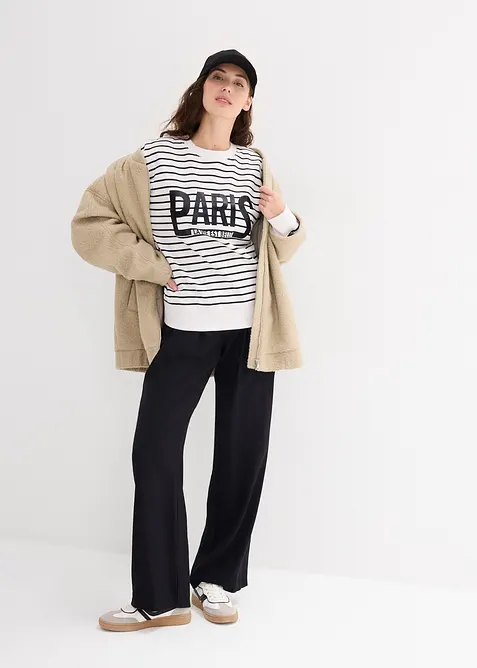 Oversize mikina ze směsi s bavlnou, bonprix