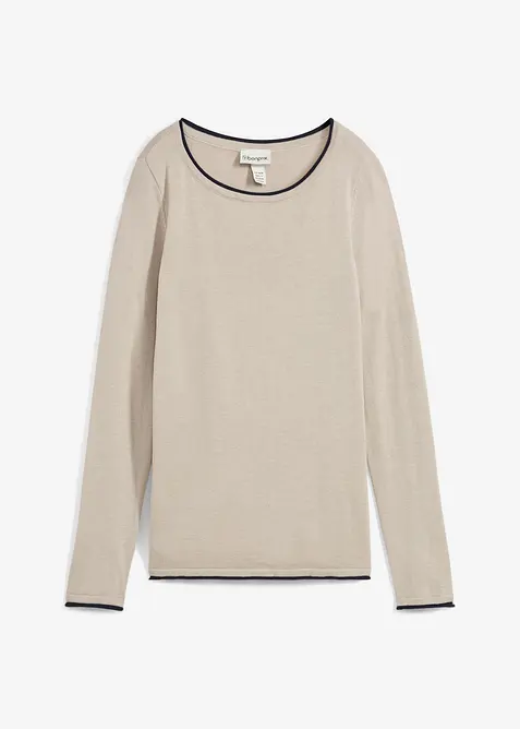 Svetr z jemného úpletu z bavlněné směsi, bonprix