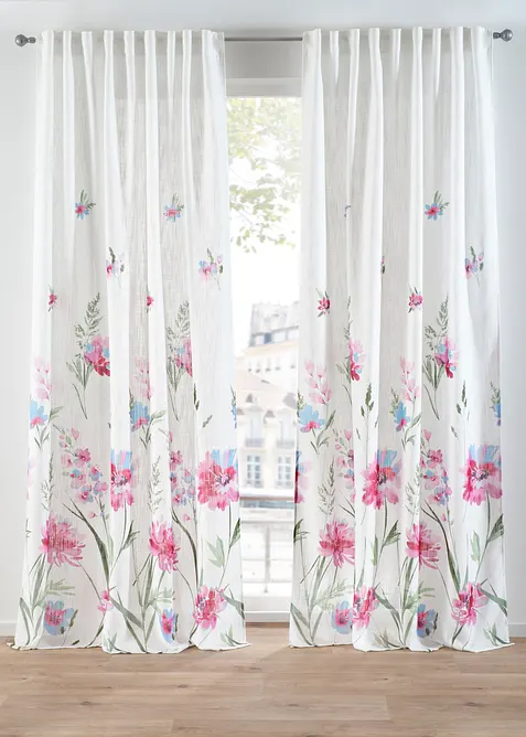 Závěs s květinovým potiskem (1 ks v balení), bonprix