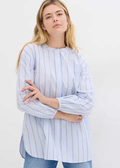 Dlouh&aacute; halenka z bavlněn&eacute;ho popel&iacute;nu, bonprix