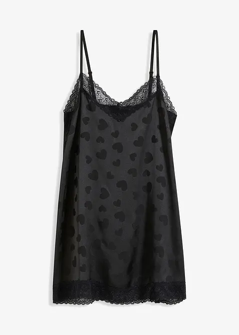 Sat&eacute;nov&eacute; negliž&eacute; s motivy srd&iacute;ček, bonprix